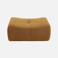 Sweeek Pouf. repose-pieds pour chauffeuse Sokol bouclette texturée moutarde - Sokol* Pouf Et Poire