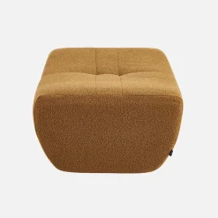 Sweeek Pouf. repose-pieds pour chauffeuse Sokol bouclette texturée moutarde - Sokol* Pouf Et Poire