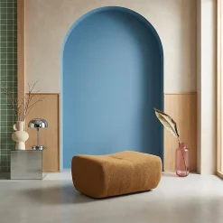 Sweeek Pouf. repose-pieds pour chauffeuse Sokol bouclette texturée moutarde - Sokol* Pouf Et Poire
