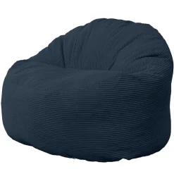 Sale Bananair Pouf rond doux velours côtelé épais 100cm bleu foncé
