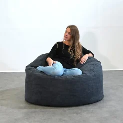 Clearance Bananair Pouf rond doux velours côtelé 100 cm noir
