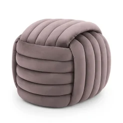 Akord Furniture Factory Pouf tressé en velours 53 cm NILO Rose Poudré* Pouf Et Poire