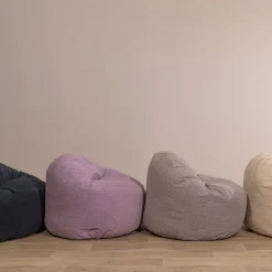 Outlet Bananair Pouf velours côtelé épais 100cm gris clair
