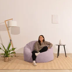 Hot Bananair Pouf velours côtelé épais 100cm violet parme