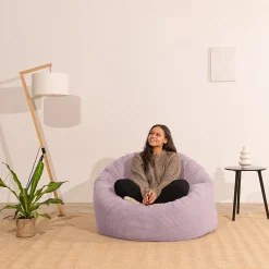 Hot Bananair Pouf velours côtelé épais 100cm violet parme