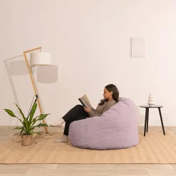 Hot Bananair Pouf velours côtelé épais 100cm violet parme