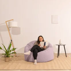 Hot Bananair Pouf velours côtelé épais 100cm violet parme
