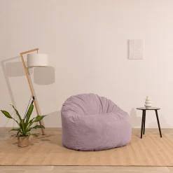 Hot Bananair Pouf velours côtelé épais 100cm violet parme