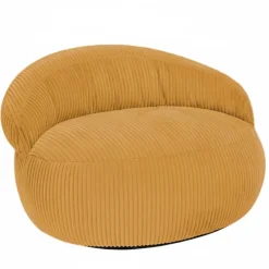 Bananair Pouf XXL déhoussable en velours côtelé 110x100 cm jaune moutarde* Pouf Et Poire