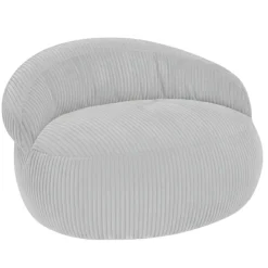Discount Bananair Pouf XXL déhoussable en velours côtelé 110x100 cm gris clair