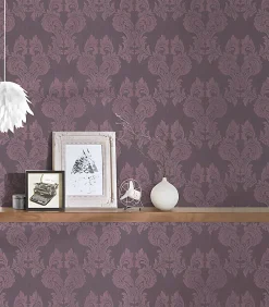 Profhome 956305-GU Papier peint aspect textile texturé mat 5,33 m2* Papier Peint Baroque