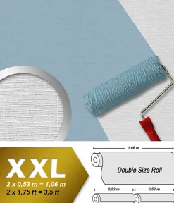 Profhome 590817-GU Papier peint aspect textile légèrement texturé mat 26,5 m2* Papier Peint À Peindre