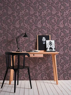 Profhome 954905-GU Papier peint aspect textile texturé mat 5,33 m2* Papier Peint Baroque