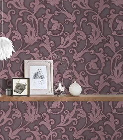 Profhome 954905-GU Papier peint aspect textile texturé mat 5,33 m2* Papier Peint Baroque