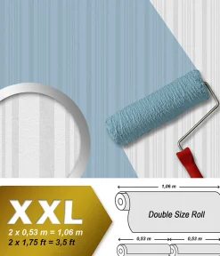 Best Profhome 581310-GU Papier peint à rayures légèrement texturé mat 26,5 m2