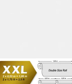 Profhome 963512-GU Papier peint texturé légèrement texturé mat 26,5 m2* Papier Peint À Peindre
