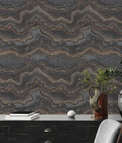 Sale Profhome 396594-GU Papier peint à motifs graphiques texturé et un effet métallique 5,33 m2