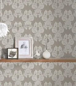 Profhome 956306-GU Papier peint aspect textile texturé mat 5,33 m2* Papier Peint Baroque