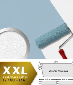 Profhome 929310-GU Papier peint aspect crépi légèrement texturé mat 26,5 m2* Papier Peint À Peindre