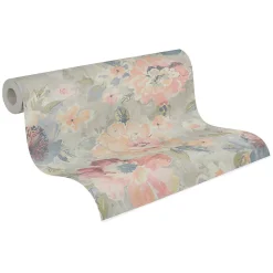 Sale Profhome 396072-GU Papier peint floral légèrement texturé mat 5,33 m2