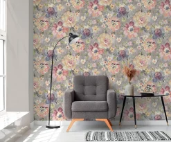 Sale Profhome 396072-GU Papier peint floral légèrement texturé mat 5,33 m2