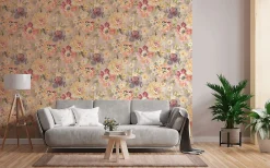Sale Profhome 396072-GU Papier peint floral légèrement texturé mat 5,33 m2