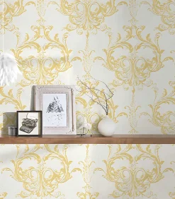 Profhome 961965-GU Papier peint baroque texturé mat 5,33 m2* Papier Peint Imitant