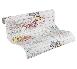 Profhome 935611-GU Papier peint à motifs graphiques légèrement texturé mat 5,33 m2*Enfant Papier Peint Enfant