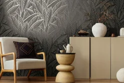 Clearance Profhome 399334-GU Papier peint à motifs graphiques légèrement texturé satiné 5,33 m2