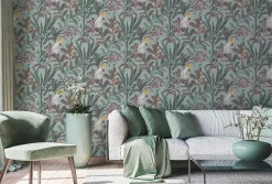 Clearance Profhome 397482-GU Papier peint moitf d'oiseaux légèrement texturé mat 5,33 m2