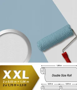 New Profhome 586315-GU Papier peint à rayures texturé mat 26,5 m2