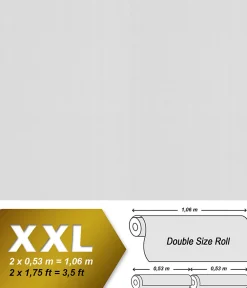 New Profhome 586315-GU Papier peint à rayures texturé mat 26,5 m2