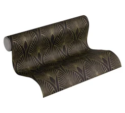 Profhome 374273-GU Papier peint de luxe exclusif légèrement texturé subtilement chatoyant 5,33 m2* Papier Peint Art Déco|Papier Peint Pour Salon