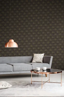 Profhome 374273-GU Papier peint de luxe exclusif légèrement texturé subtilement chatoyant 5,33 m2* Papier Peint Art Déco|Papier Peint Pour Salon