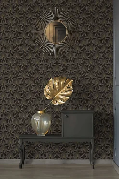 Profhome 374273-GU Papier peint de luxe exclusif légèrement texturé subtilement chatoyant 5,33 m2* Papier Peint Art Déco|Papier Peint Pour Salon