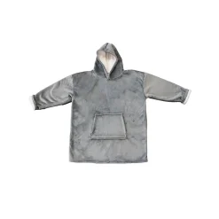 Ornami Pull plaid polaire à capuche enfant gris* Pull Plaid|Plaid