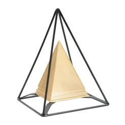 Mauro Ferretti Pyramide en métal doré avec structure noire 15x15x21 cm* Statue Décorative