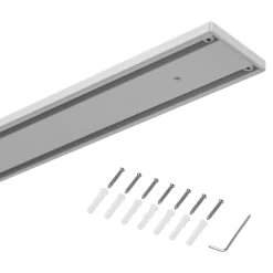 GoodHome Rail à rideau double Thira blanc L.200cm