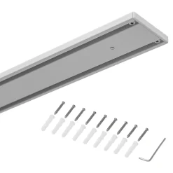 Discount GoodHome Rail à rideau double Thira blanc L.250cm