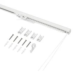 GoodHome Rail à rideau simple extensible Thira blanc L.200/330cm* Rail À Rideaux