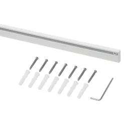 Discount GoodHome Rail à rideau simple Thira blanc L.200cm