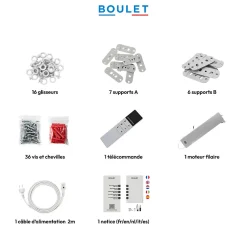 Boulet Rail à rideaux motorisé extensible 230 à 400 cm aluminium - Alimentation secteur* Rail À Rideaux