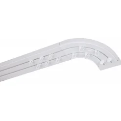 Monmobilierdesign Rail De Plafond Tringle En Pvc Pour Rideaux à Crochets Blanc Double Rail Courbé 360 Cm* Rail À Rideaux