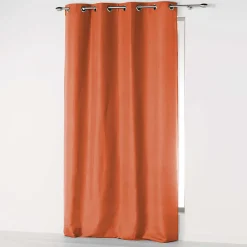 Clearance Douceur D'Intérieur Rideau à œillets 140 x 280 cm en microfibre unie Absolu Terracotta Grande hauteur