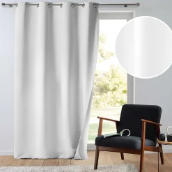 Discount Douceur D'Intérieur Rideau à Œillets 135 x 260 cm Tamisant Isolant Thermique Micropolar Blanc