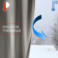 Discount Douceur D'Intérieur Rideau à Œillets 135 x 260 cm Tamisant Isolant Thermique Micropolar Blanc