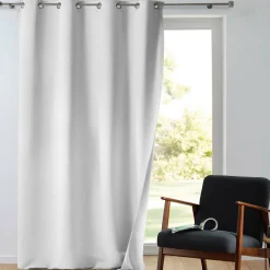 Discount Douceur D'Intérieur Rideau à Œillets 135 x 260 cm Tamisant Isolant Thermique Micropolar Blanc