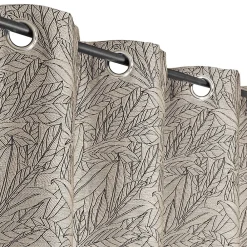 Discount Dylrev Rideau à œillets tissé jacquard feuilles noires L.240 x l.140cm