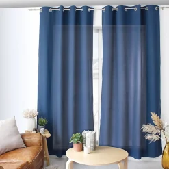 Decostars Rideau à œillets 140x240 Zoé bleu marine* Voilage