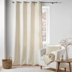 Clearance Douceur D'Intérieur Rideau à Oeillets (140 x 240 cm) Wooly Terracotta, Bouclette Unie WOOLY (140x240 cm - Naturel)